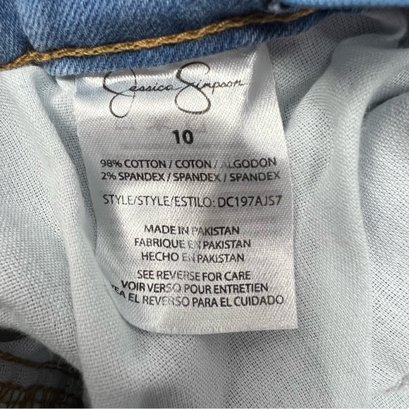 Jessica Simpson Girls Lulu Ultra Flare Jeans Light Wash Distressed Size 10 - Picture 7 of 7